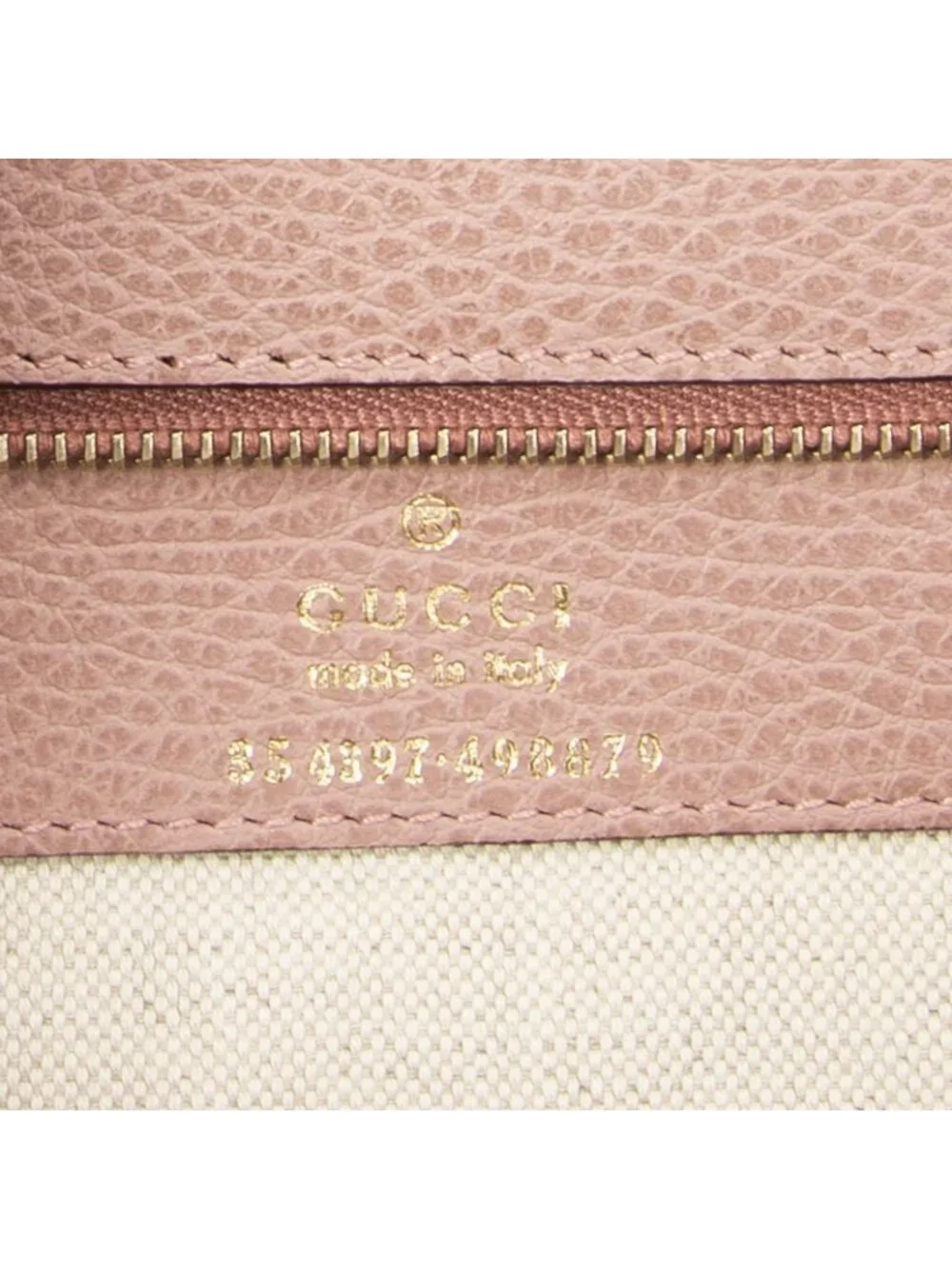 Gucci Swing Tote Taupe Pink Grain Calf Skin Leather